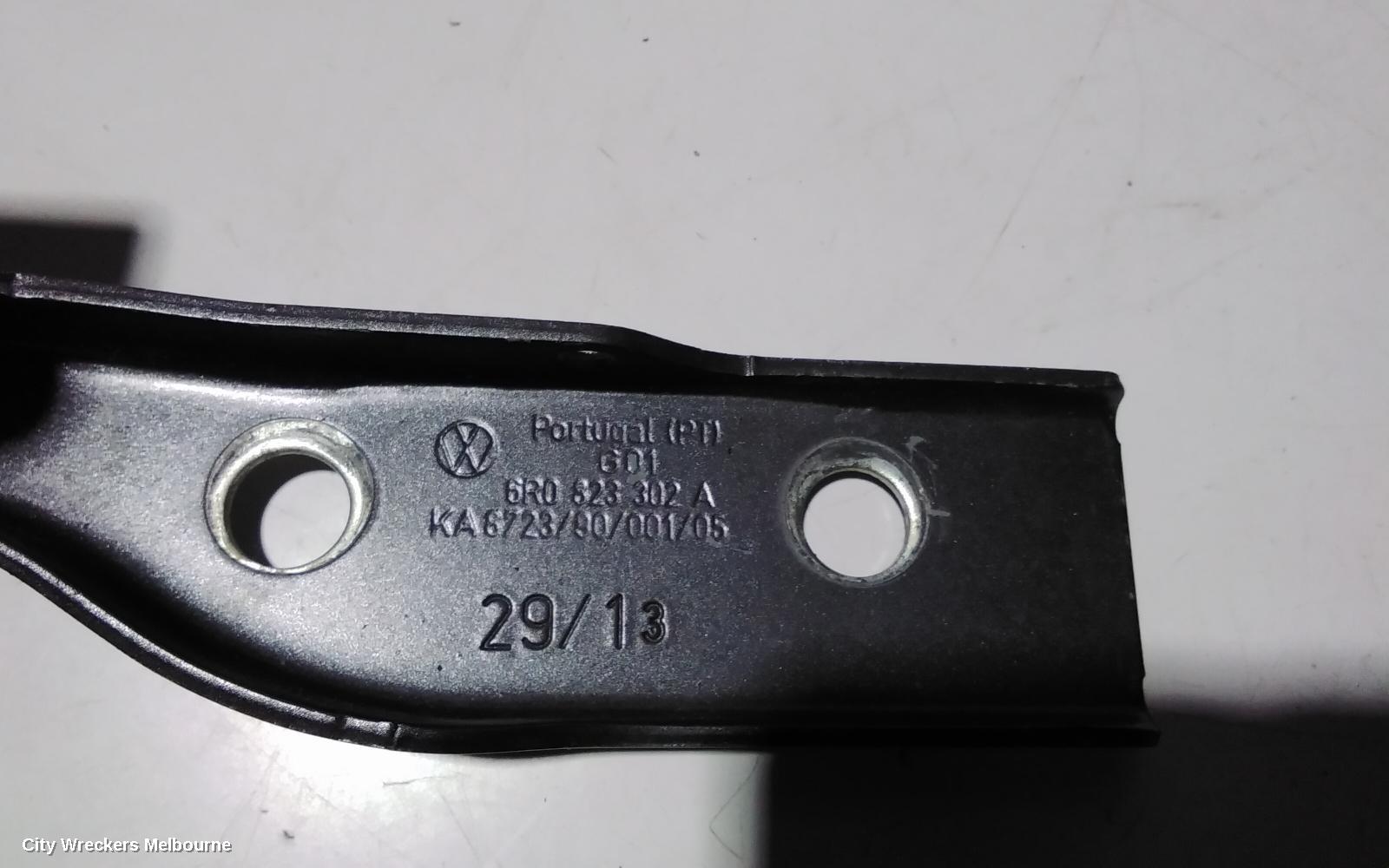 VOLKSWAGEN POLO BONNET HINGE/STRUT, HINGES (PAIR), 6R, 05/2010 - 09/2017
