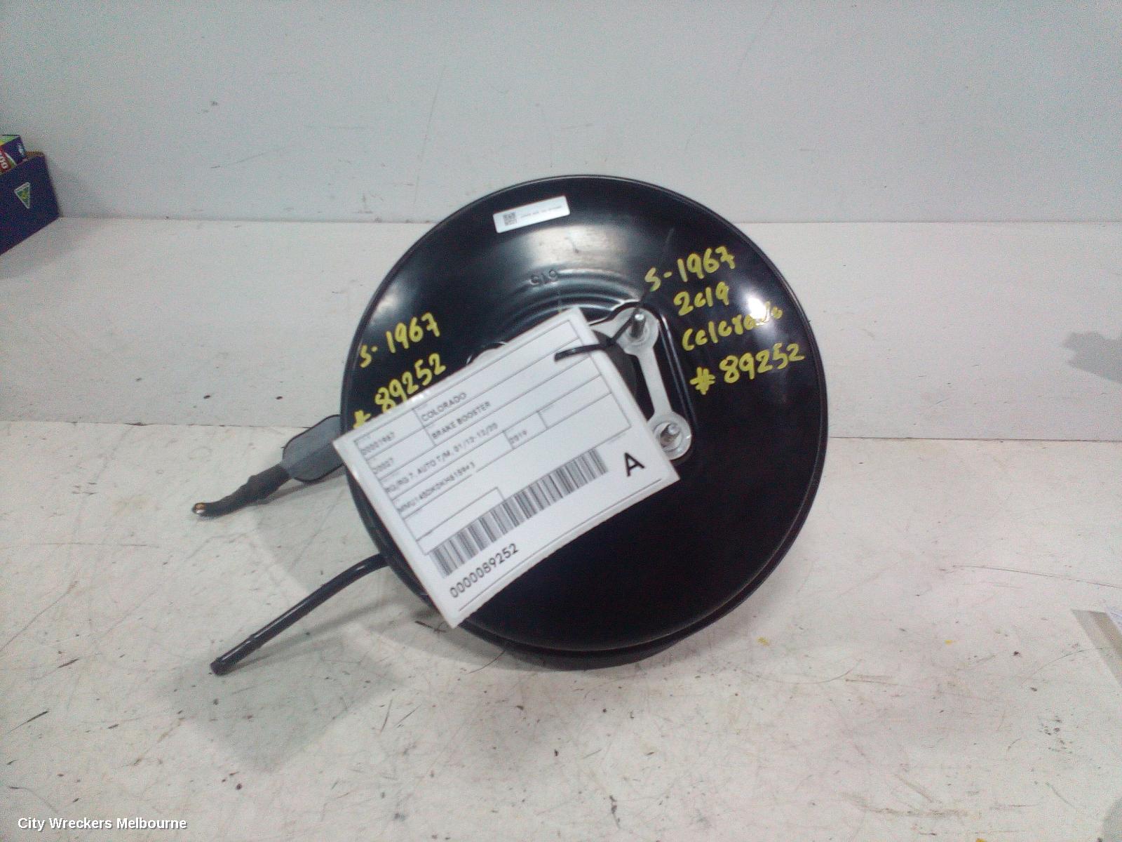 HOLDEN COLORADO BRAKE BOOSTER, RG/RG 7, AUTO T/M, 01/2012 - 12/2020