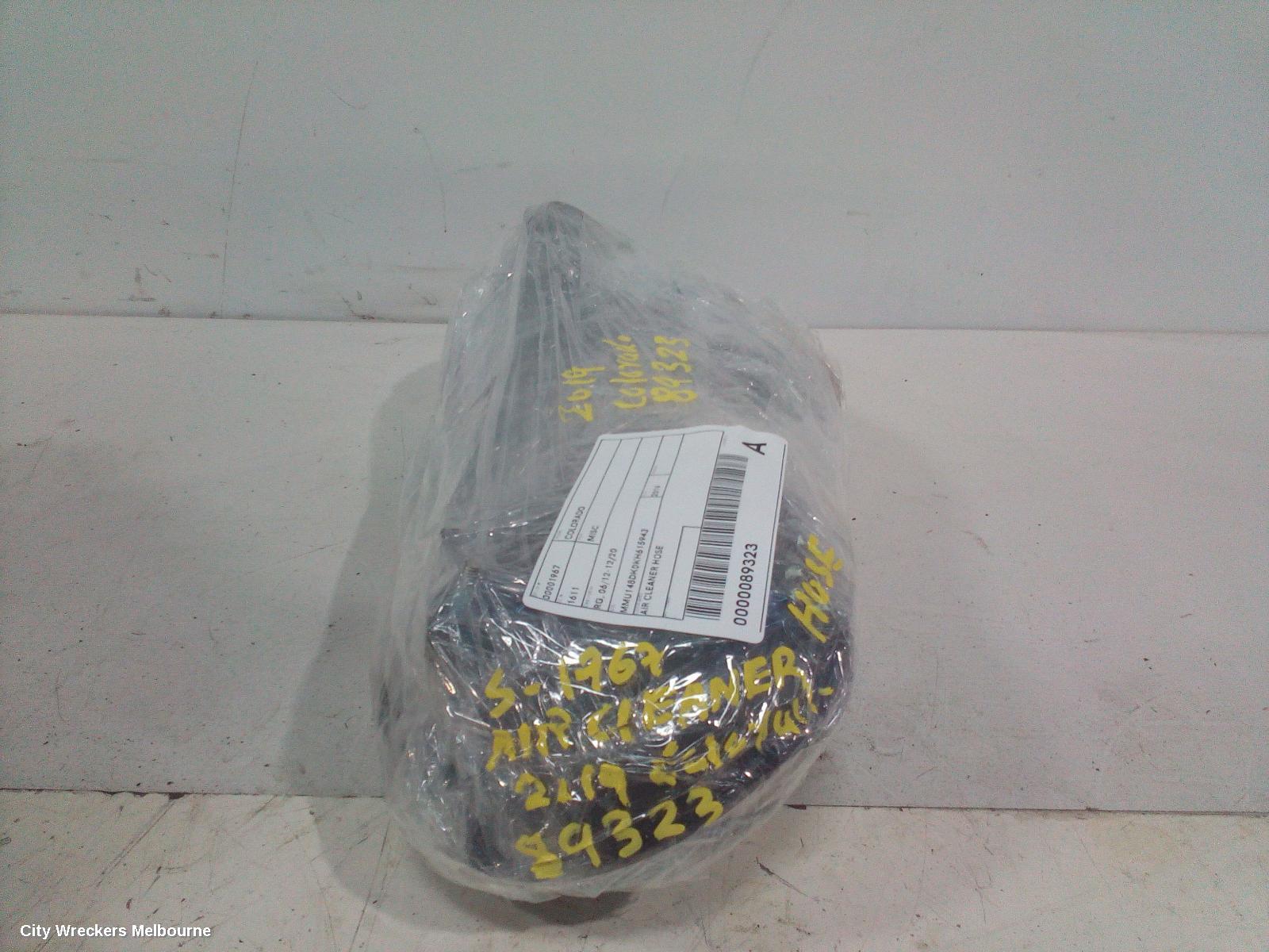 HOLDEN COLORADO, RG, 06/2012 - 12/2020, AIR CLEANER HOSE: 89323