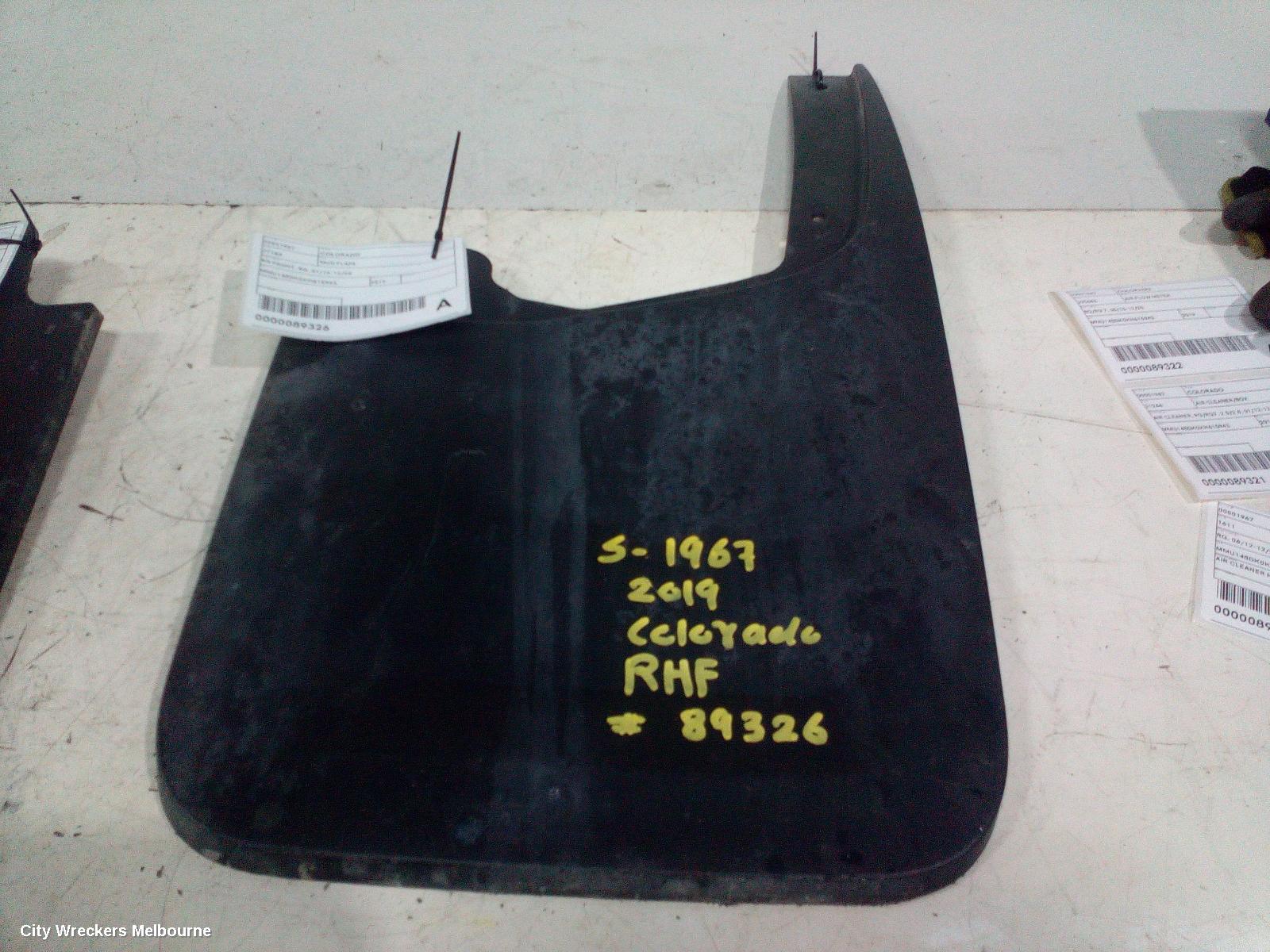 HOLDEN COLORADO MUD FLAPS, RH FRONT, RG, 01/2012 - 12/2020