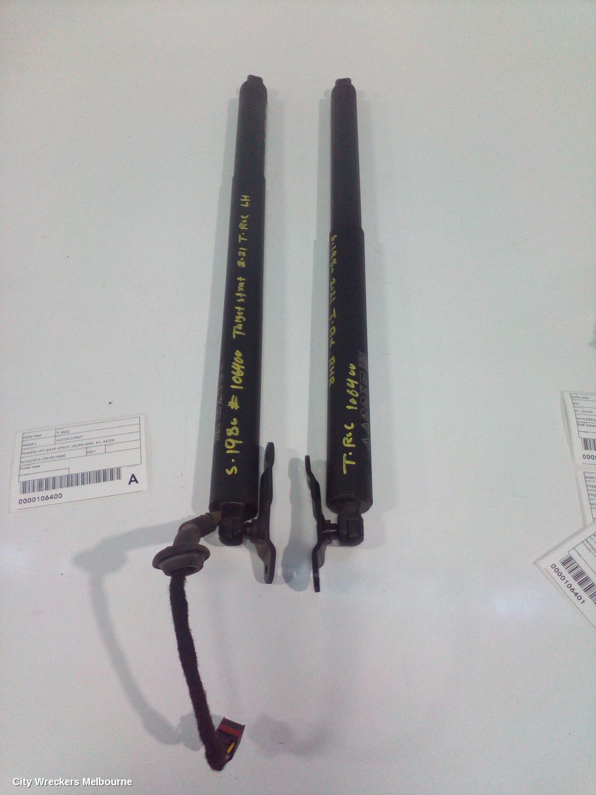 VOLKSWAGEN T-ROC HATCH STRUT, A1, TAILGATE STRUTS (PAIR), W/ POWER TYPE, 03/2020 ONWARDS