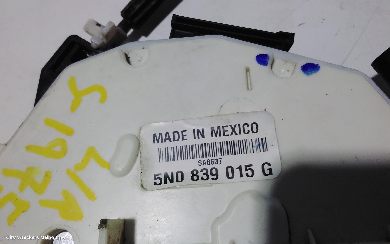 VOLKSWAGEN AMAROK DOOR/BOOT/GATE LOCK, LEFT REAR DOOR LOCK, P/N 5N0839015G, 2H, 12/2010 ONWARDS