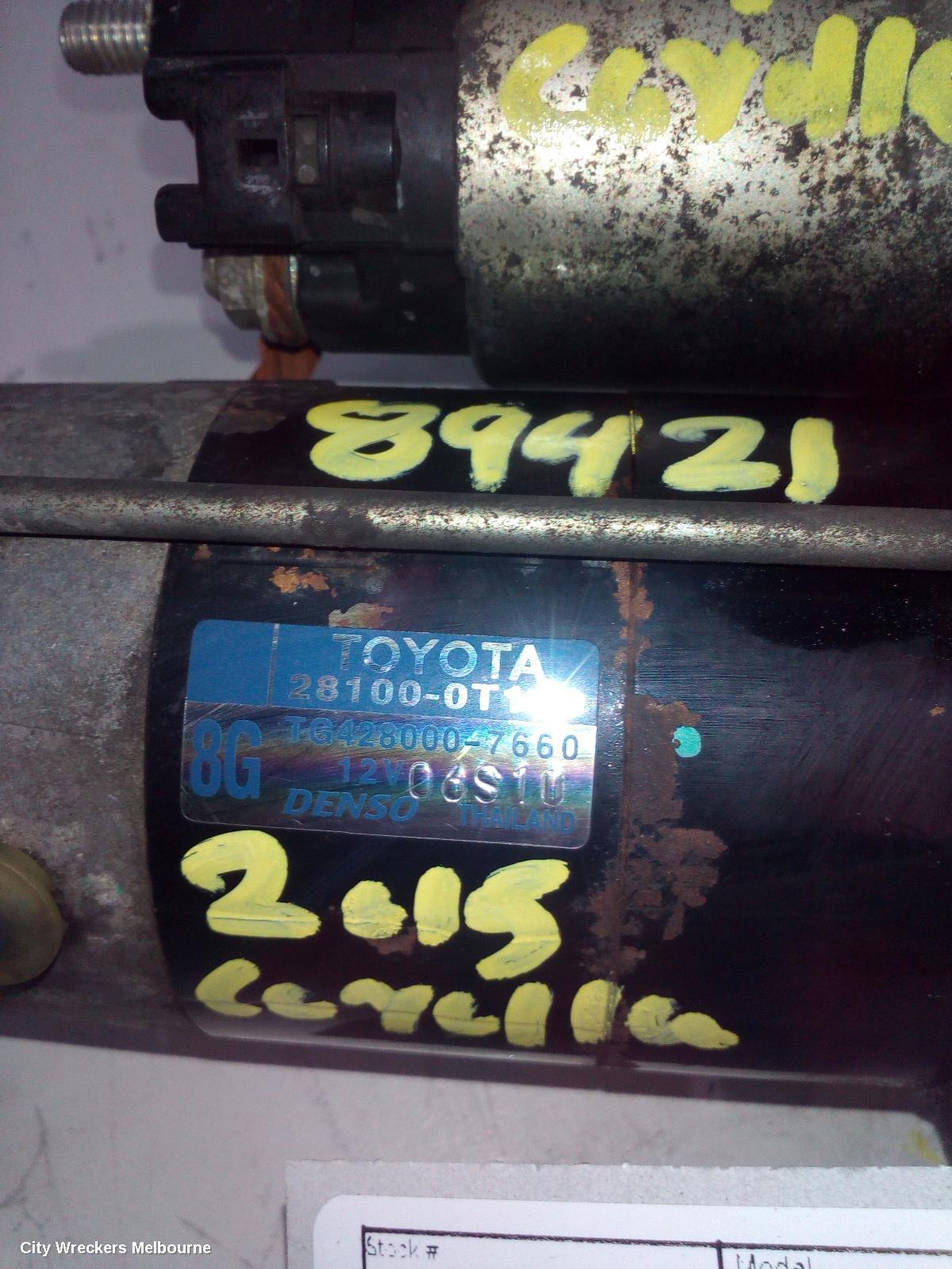 TOYOTA COROLLA STARTER, PETROL, 1.8, 2ZR-FE, ZRE172R, 12/2013 - 06/2019