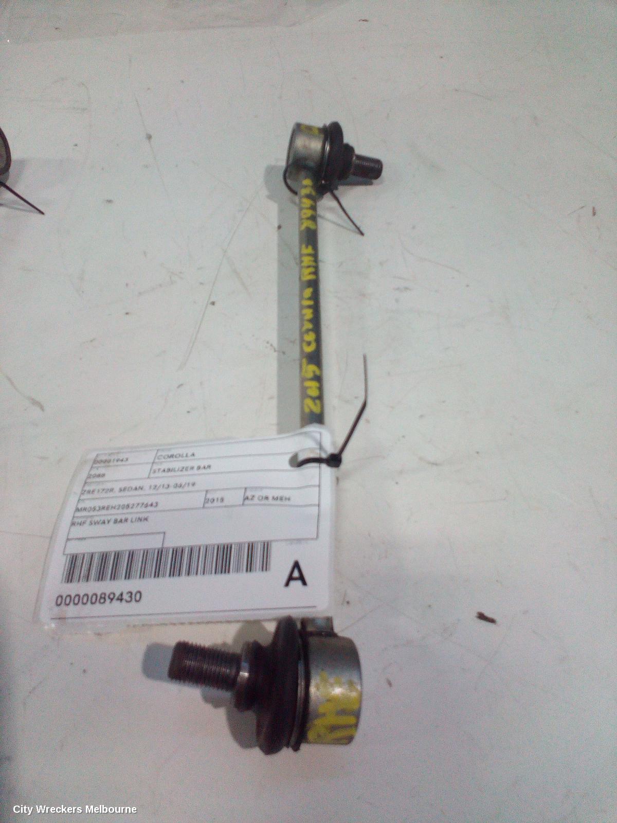 TOYOTA COROLLA STABILISER BAR, ZRE172R, SEDAN, 12/2013 - 06/2019