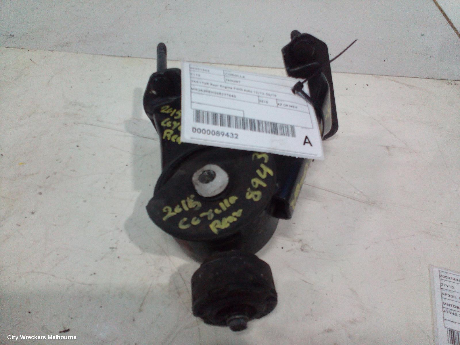 TOYOTA COROLLA MOUNT, ZRE172R REAR ENGINE FWD AUTO 12/2013 - 06/2019