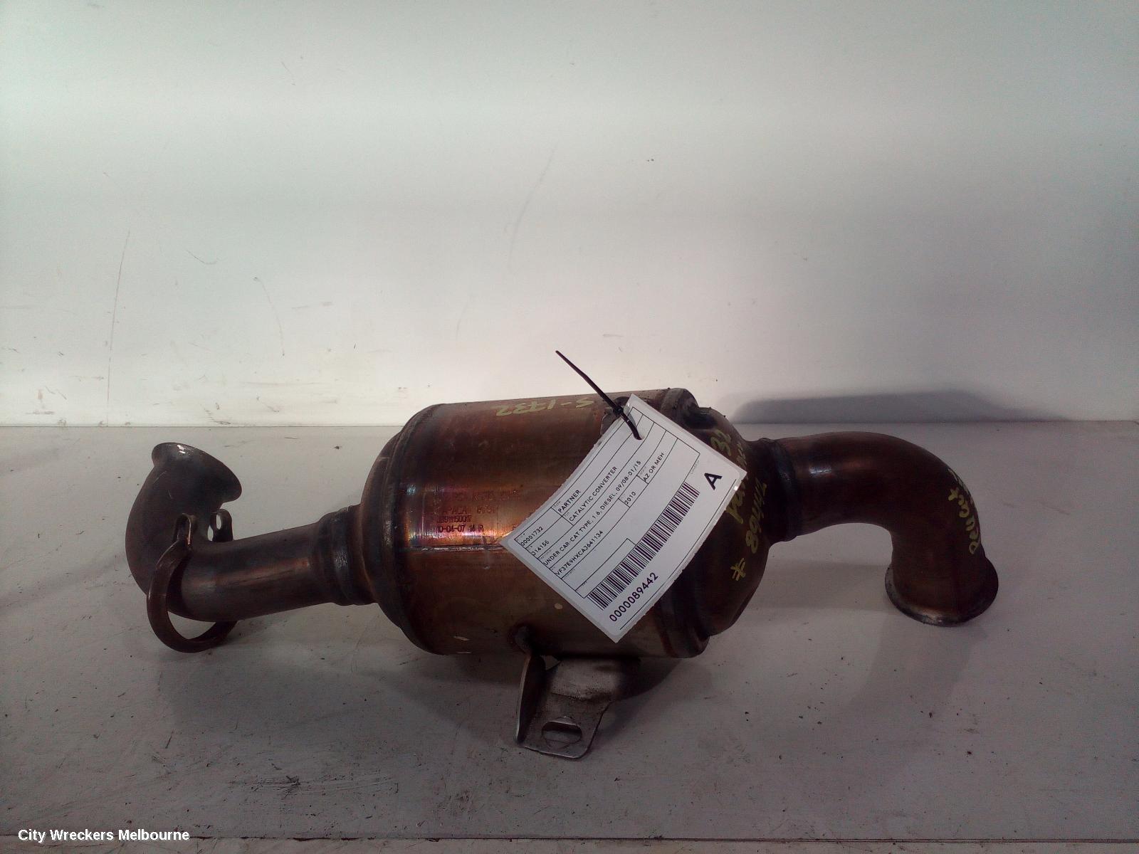 PEUGEOT PARTNER CATALYTIC CONVERTER, UNDER CAR-CAT TYPE, 1.6, DIESEL, 09/2008 - 01/2015