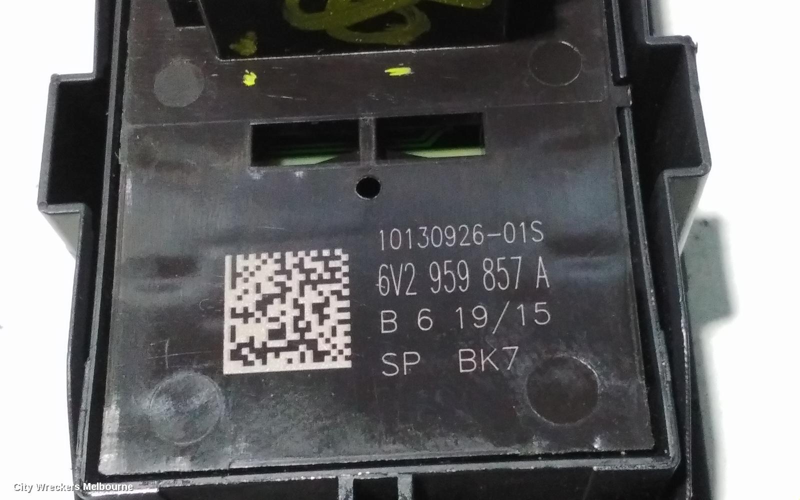 SKODA RAPID PWR DR WIND SWITCH, RH FRONT (MASTER SWITCH), NH, 05/2014 - 02/2017