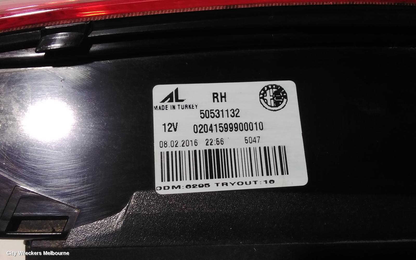 ALFA ROMEO GIULIETTA REAR GARNISH, RH SIDE, 940 SERIES, 06/2011 ONWARDS