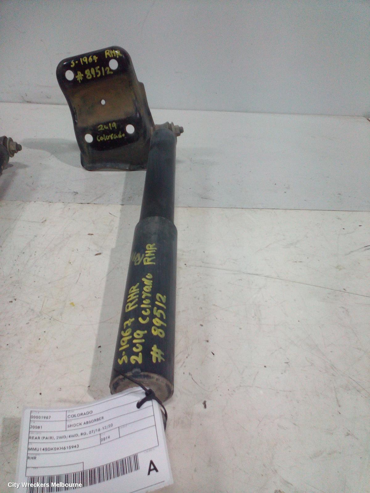 HOLDEN COLORADO SHOCK ABSORBER, REAR (PAIR), 2WD/4WD, RG, 07/2016 - 12/2020