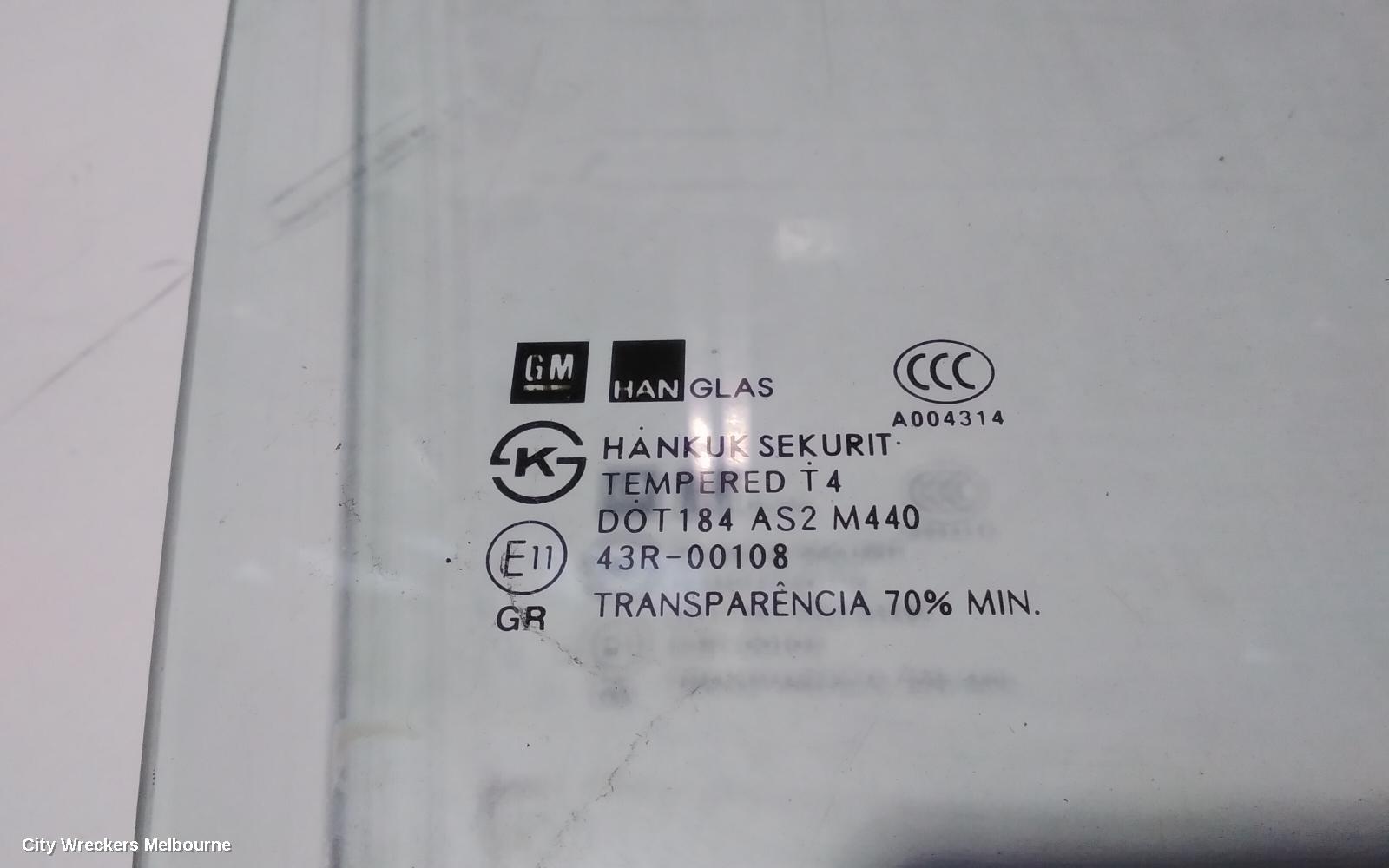 HOLDEN BARINA RIGHT FRONT DOOR WINDOW, TM, SEDAN/5DR HATCH, 11/2011 - 12/2018