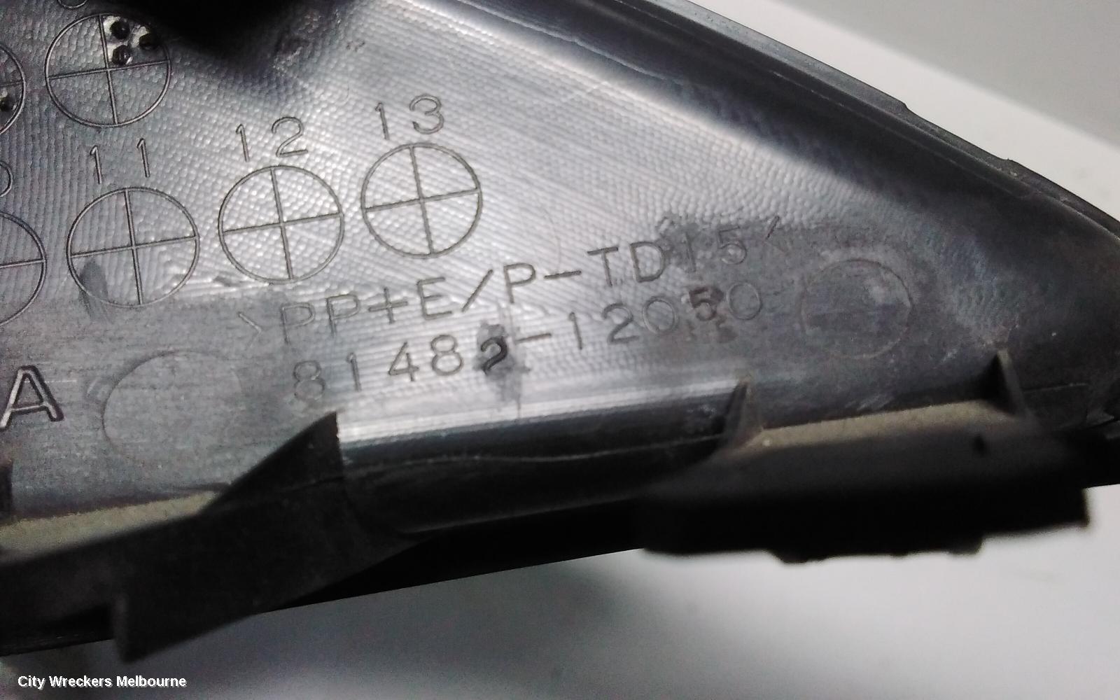 TOYOTA COROLLA LEFT INDICATOR/FOG/SIDE, BUMPER FOGLAMP, ZRE152R, HATCH, 03/2007 - 10/2009
