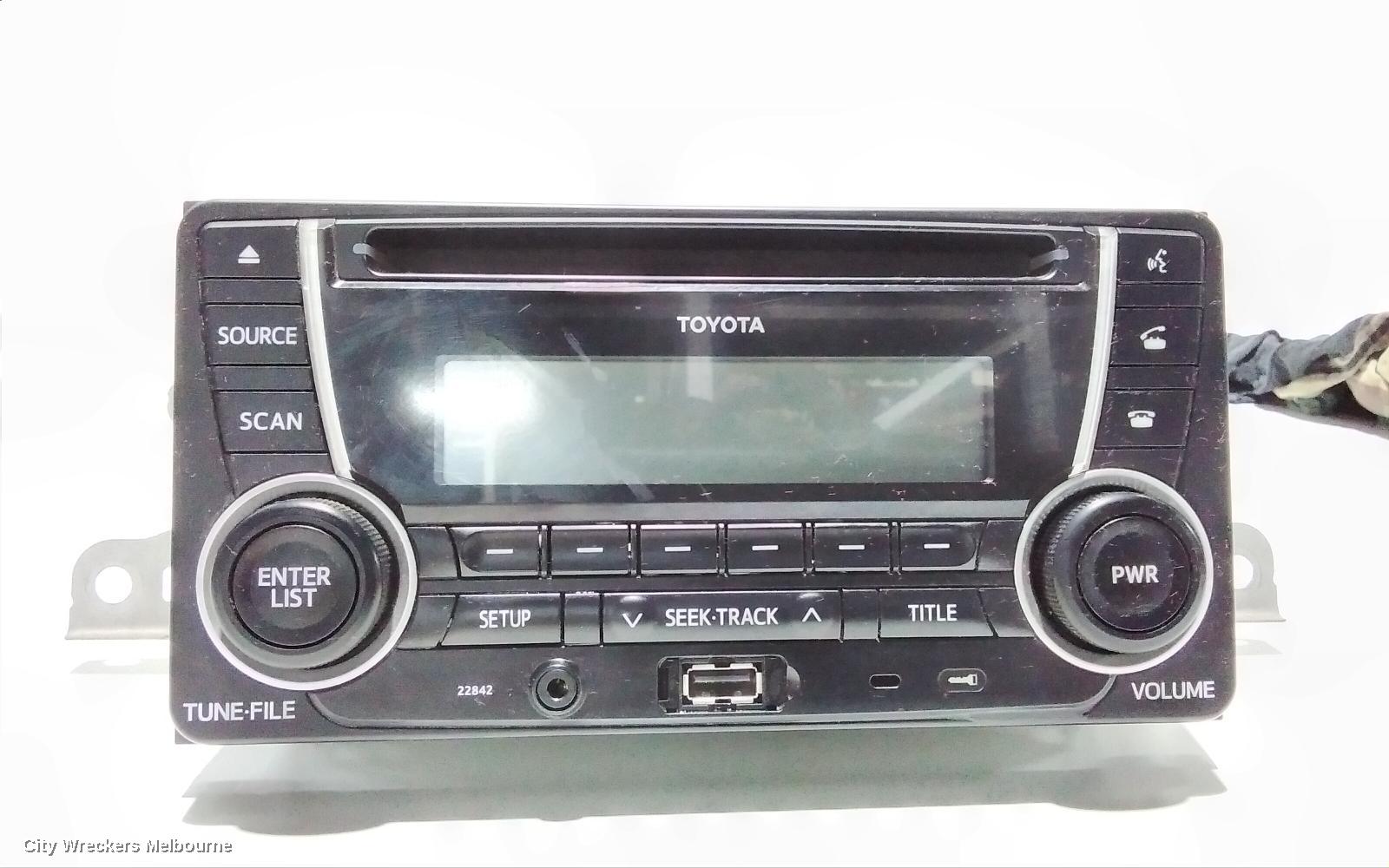 TOYOTA YARIS RADIO/CD/DVD/SAT/TV, SINGLE DISC CD PLAYER (P/N ON FACE 22842), NCP13#, 08/2011 - 12/2019
