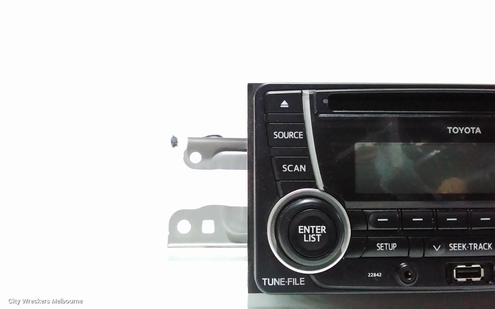 TOYOTA YARIS RADIO/CD/DVD/SAT/TV, SINGLE DISC CD PLAYER (P/N ON FACE 22842), NCP13#, 08/2011 - 12/2019