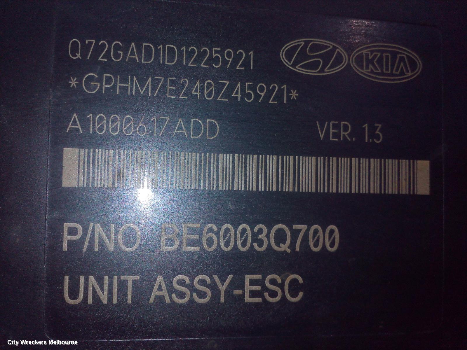 HYUNDAI ACCENT ABS PUMP/MODULATOR, RB, P/N 589201R760, 03/2013 - 12/2019