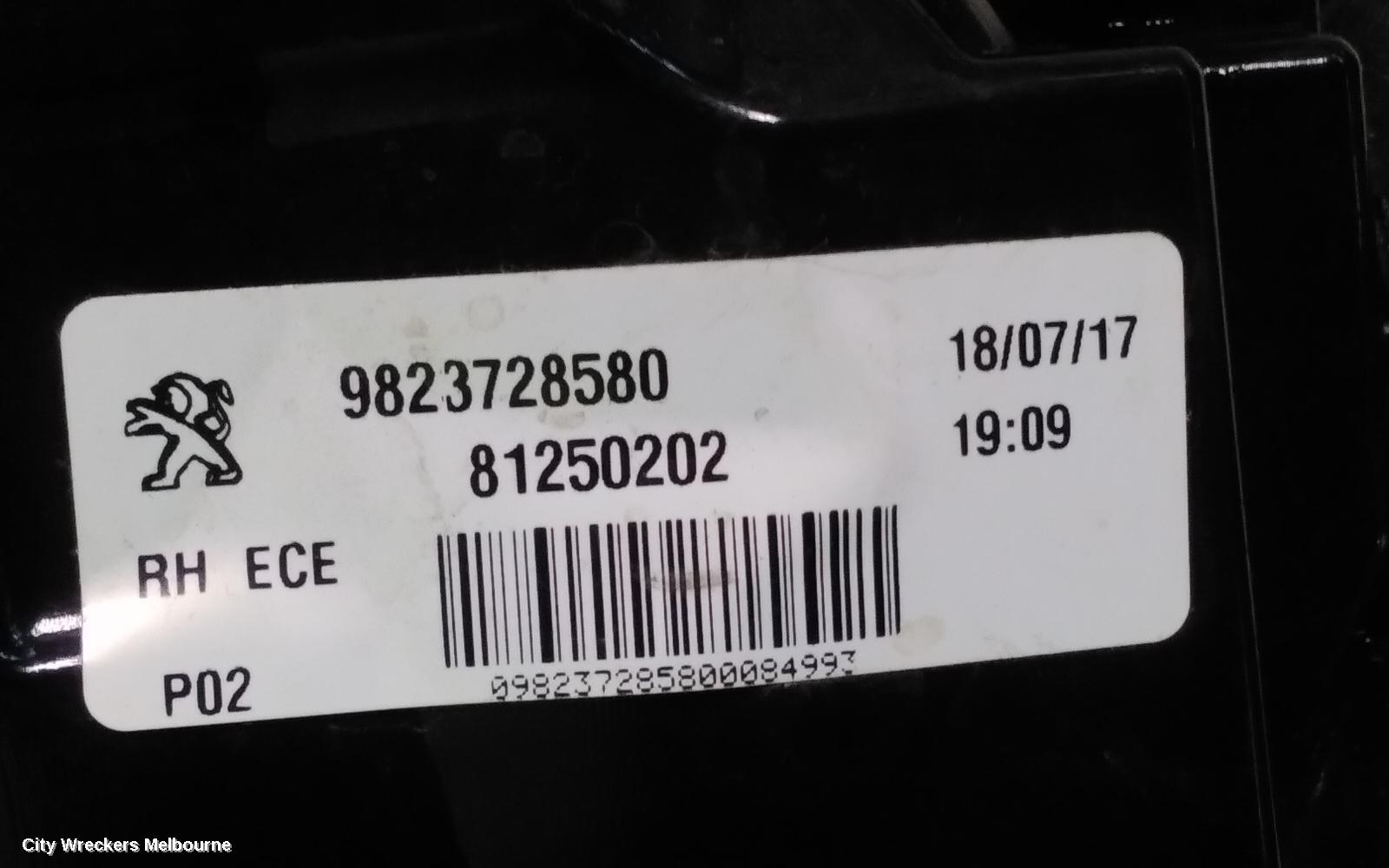PEUGEOT 308 RIGHT TAILLIGHT, T9, HATCH, 07/2017 - 01/2021