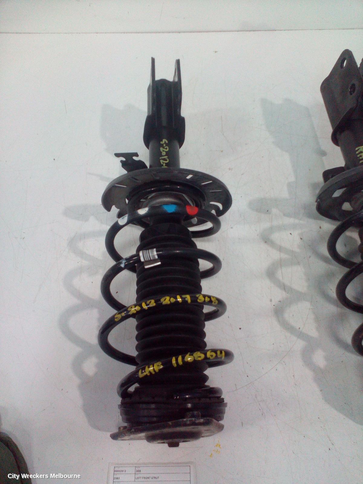 PEUGEOT 308 LEFT FRONT STRUT, T9, 10/2014 - 05/2021