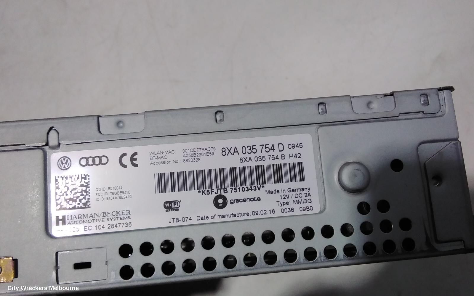 AUDI A1 RADIO/CD/DVD/SAT/TV, RADIO CONTROL UNIT, 8X, ACTIVE SPEAKER TYPE (4G0035056J), 12/2010 - 10/2018