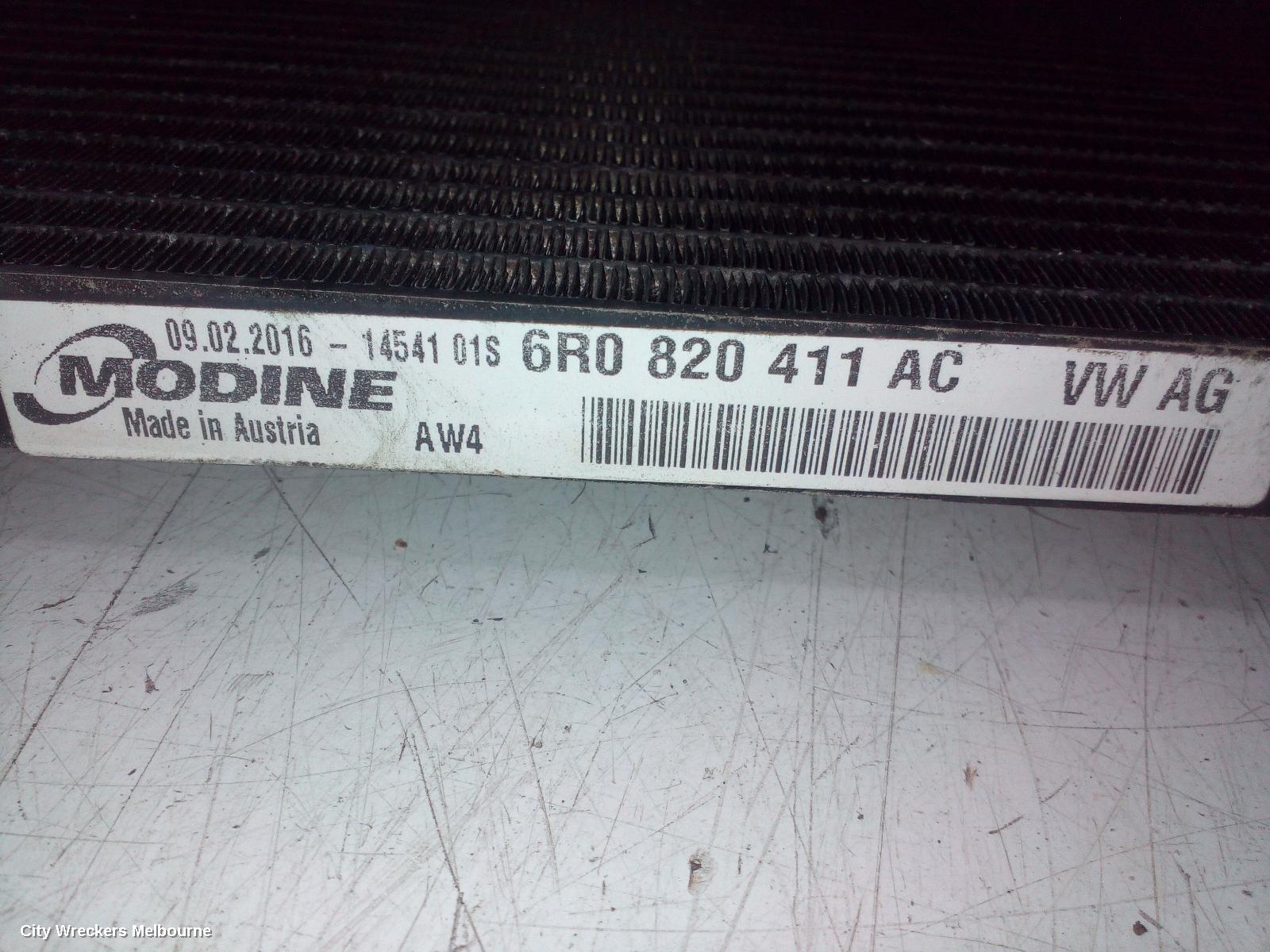 AUDI A1 A/C CONDENSER, 8X, 12/2010 - 10/2018