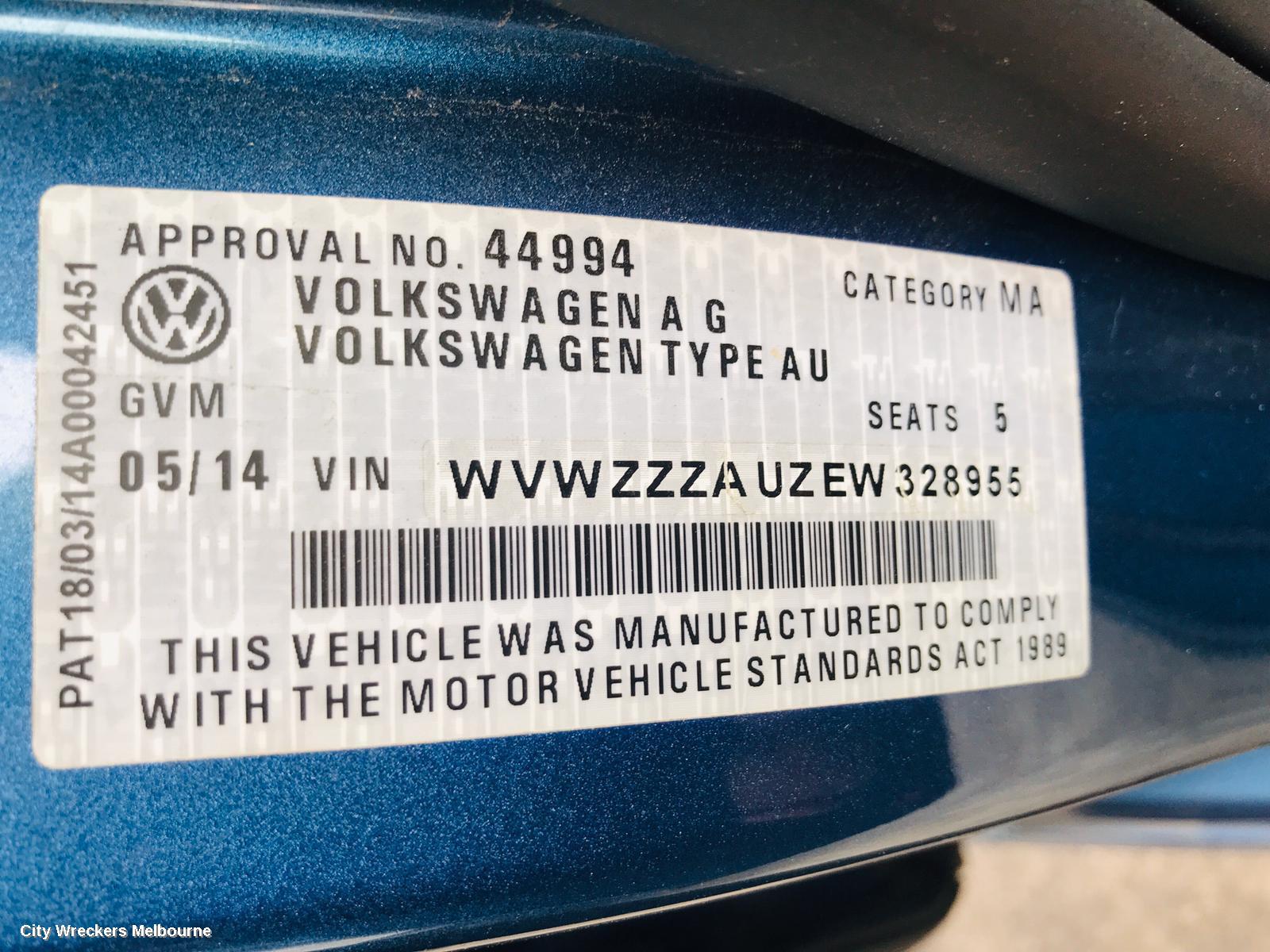 VOLKSWAGEN GOLF RIGHT REAR DOOR, GEN 7, HATCH, 03/2013 - 08/2020