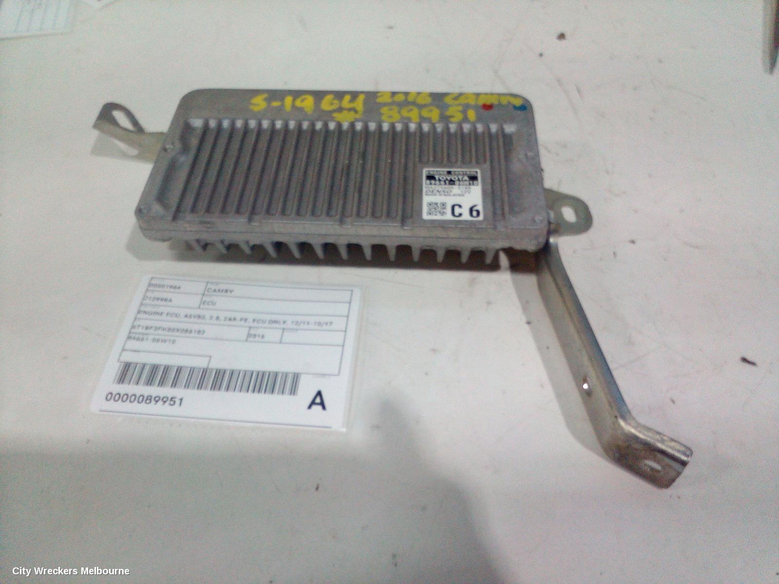 TOYOTA CAMRY ECU, ENGINE ECU, ASV50, 2.5, 2AR-FE, ECU ONLY, 12/2011 - 10/2017