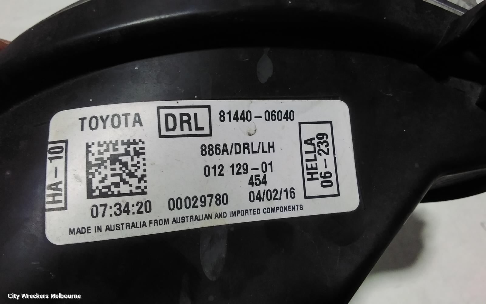 TOYOTA CAMRY LEFT INDICATOR/FOG/SIDE, BUMPER FLASHER, ASV50/AVV50, 05/2015 - 10/2017