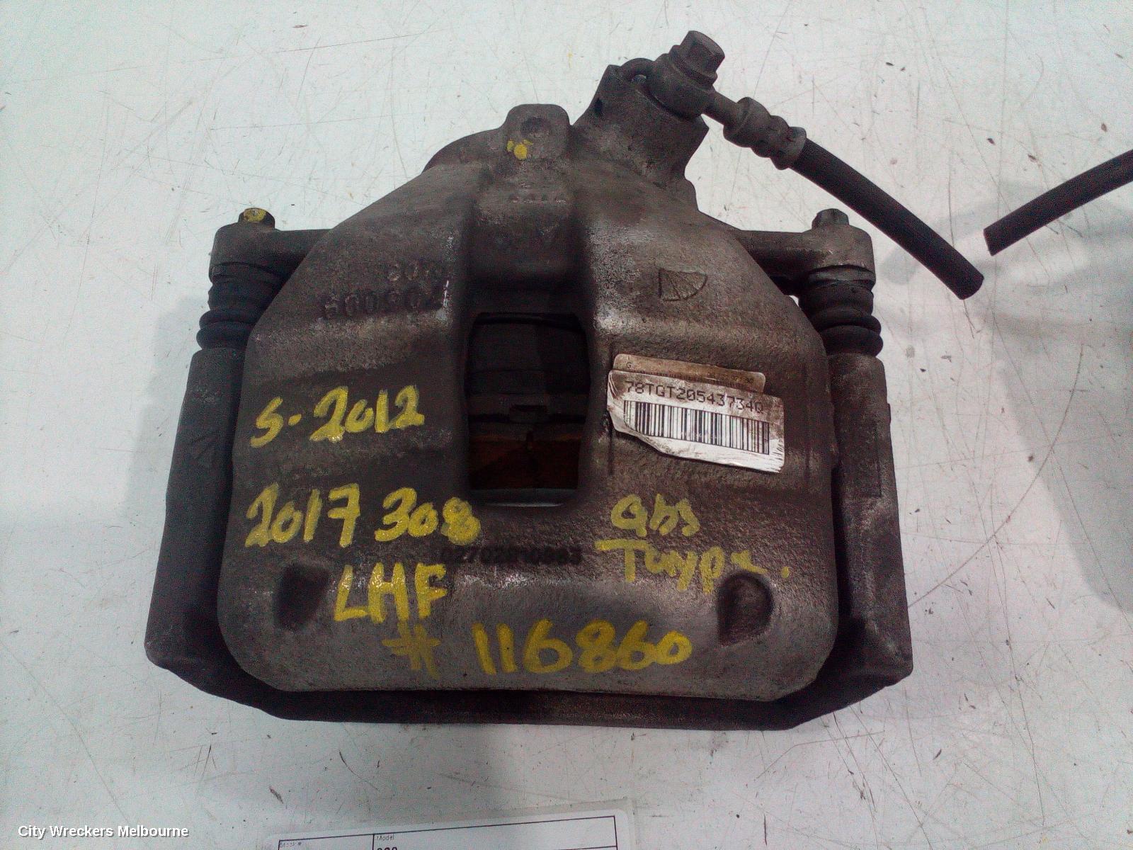 PEUGEOT 308 CALIPER, LH FRONT, T9, HATCH, 10/2014 - 01/2021
