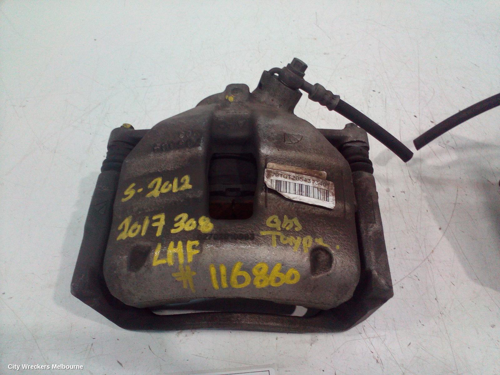 PEUGEOT 308 CALIPER, LH FRONT, T9, HATCH, 10/2014 - 01/2021