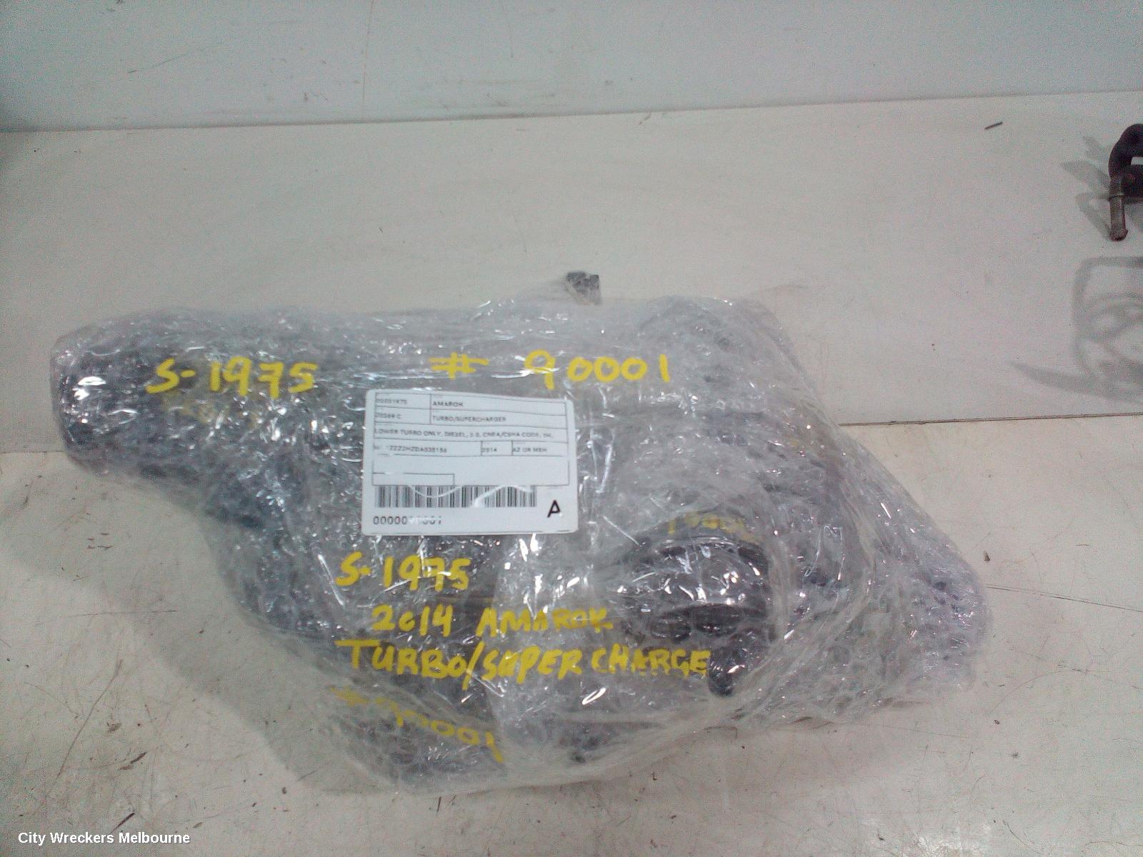 VOLKSWAGEN AMAROK TURBO SUPERCHARGER, LOWER TURBO ONLY, DIESEL, 2.0, CNEA/CSHA CODE, 2H, 12/2010