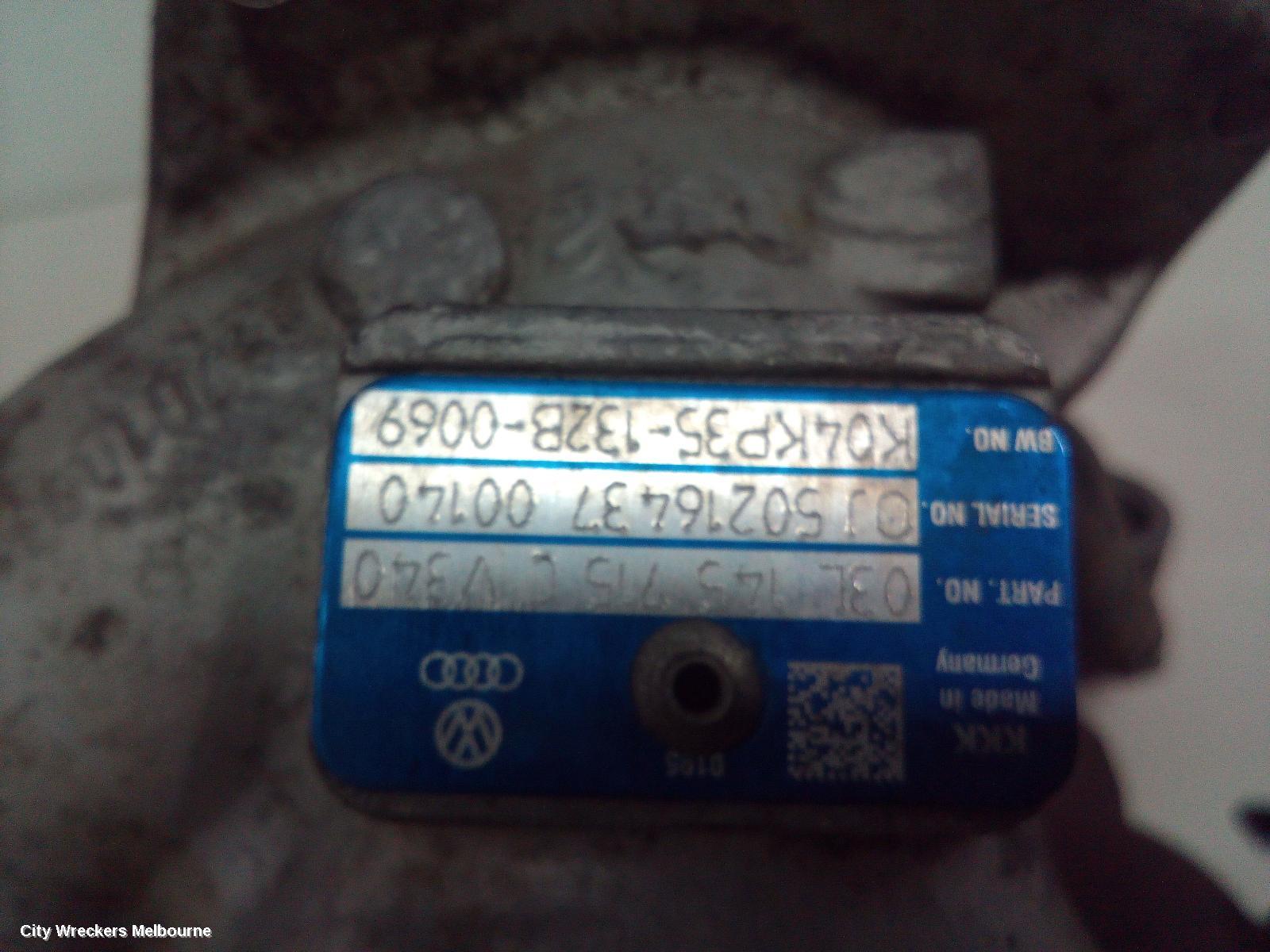 VOLKSWAGEN AMAROK TURBO SUPERCHARGER, LOWER TURBO ONLY, DIESEL, 2.0, CNEA/CSHA CODE, 2H, 12/2010