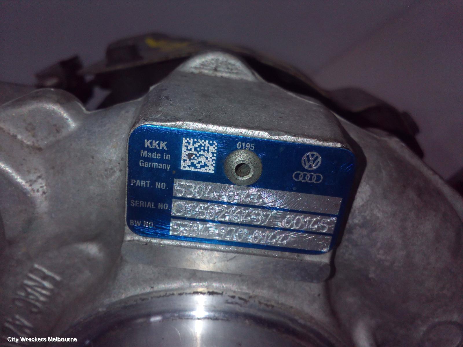 VOLKSWAGEN AMAROK TURBO SUPERCHARGER, LOWER TURBO ONLY, DIESEL, 2.0, CNEA/CSHA CODE, 2H, 12/2010