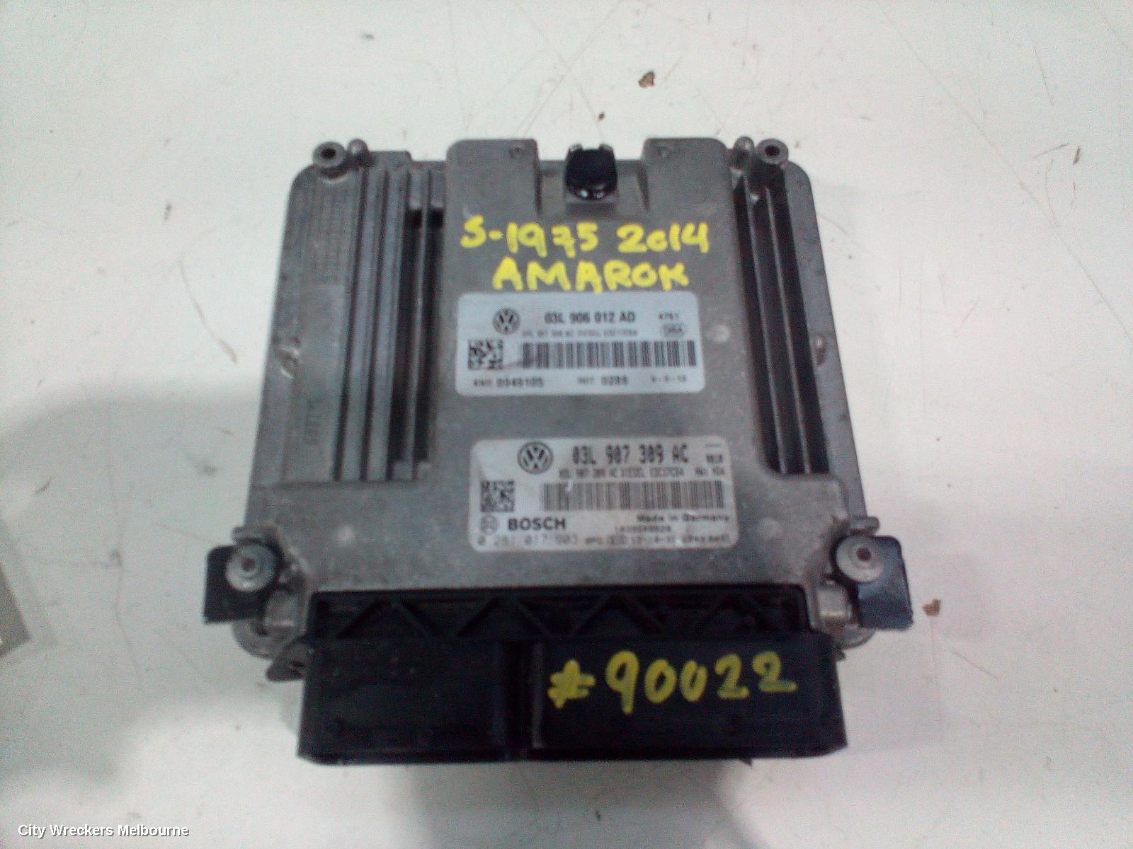 VOLKSWAGEN AMAROK ECU, ENGINE ECU, 4WD, DIESEL, MANUAL T/M, P/N 03L906012AD, ECU ONLY, 2H, 12/2010 ONWARDS