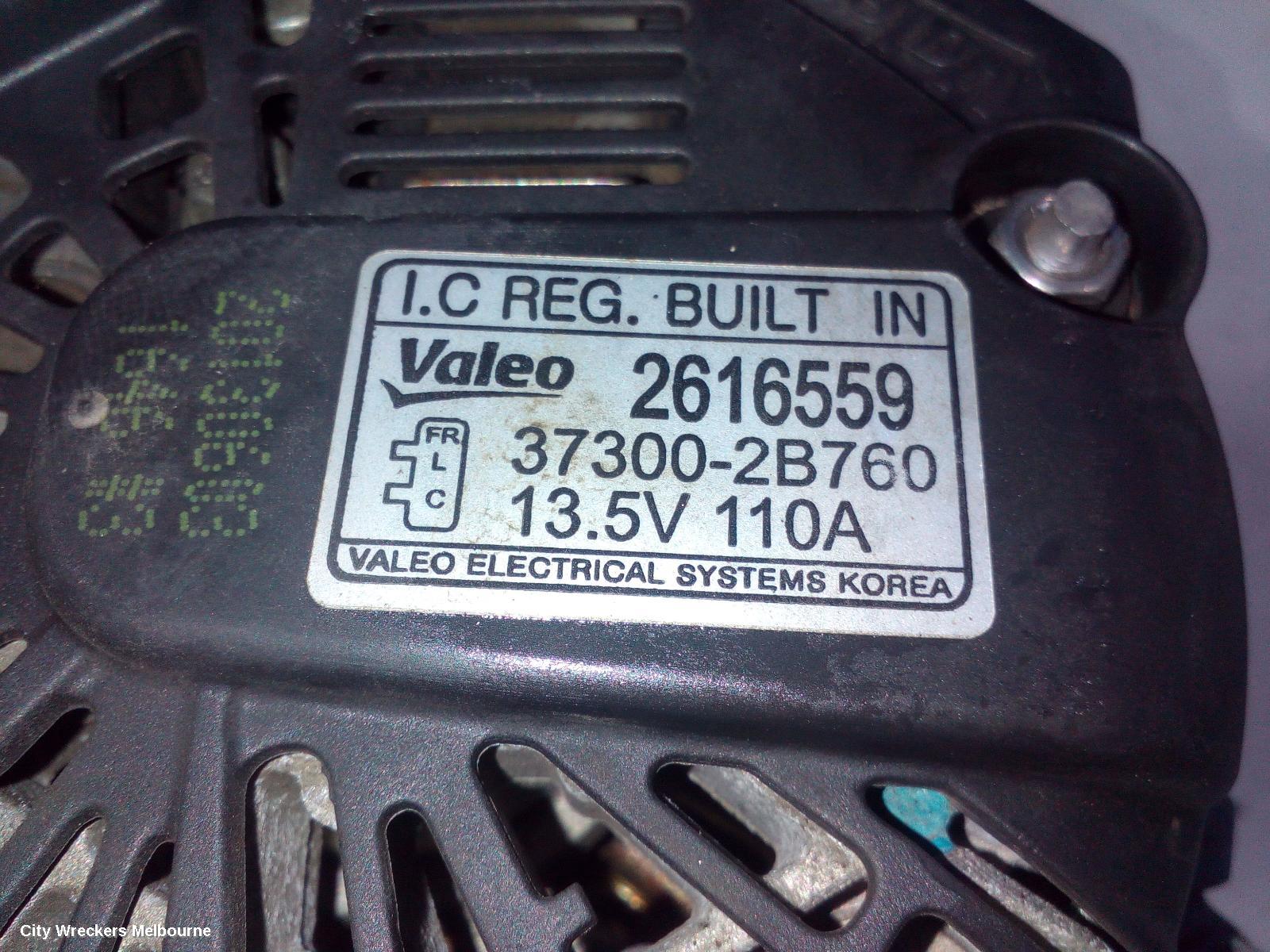 HYUNDAI VELOSTER ALTERNATOR, 1.6, G4FJ, TURBO, 07/2012 - 02/2018