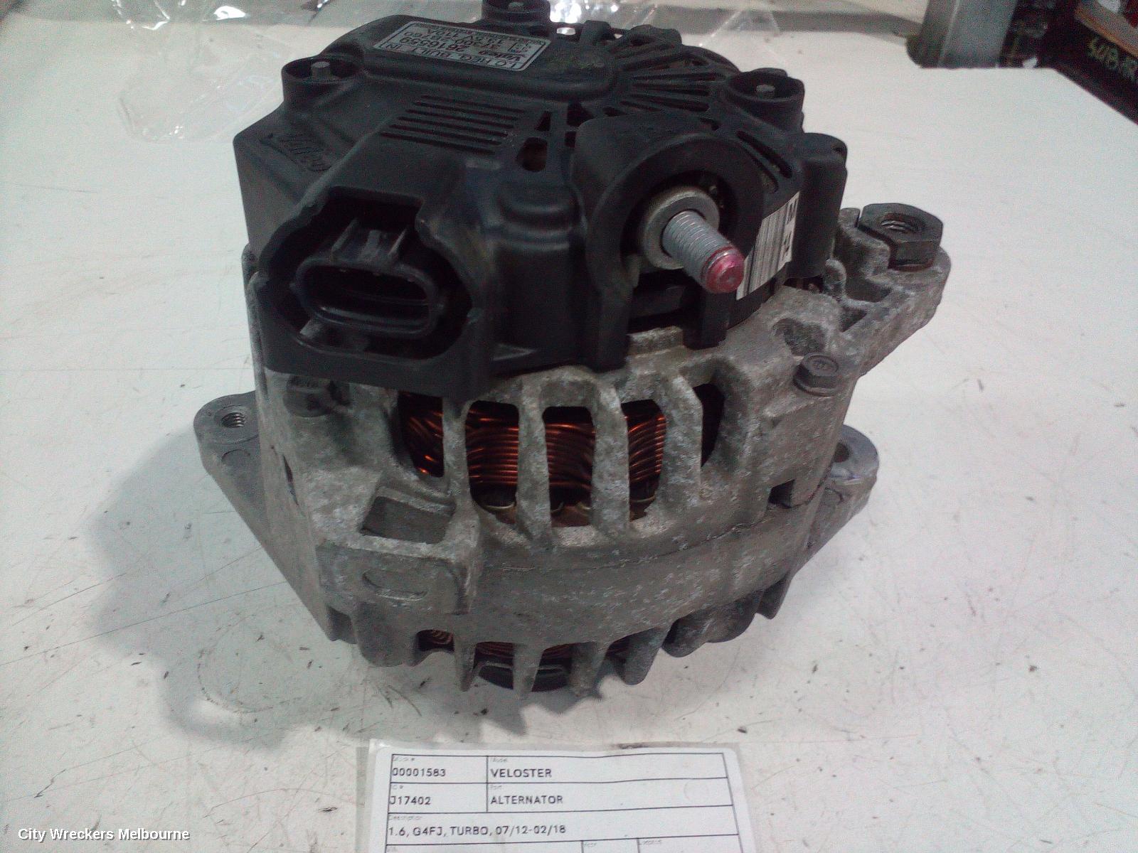 HYUNDAI VELOSTER ALTERNATOR, 1.6, G4FJ, TURBO, 07/2012 - 02/2018
