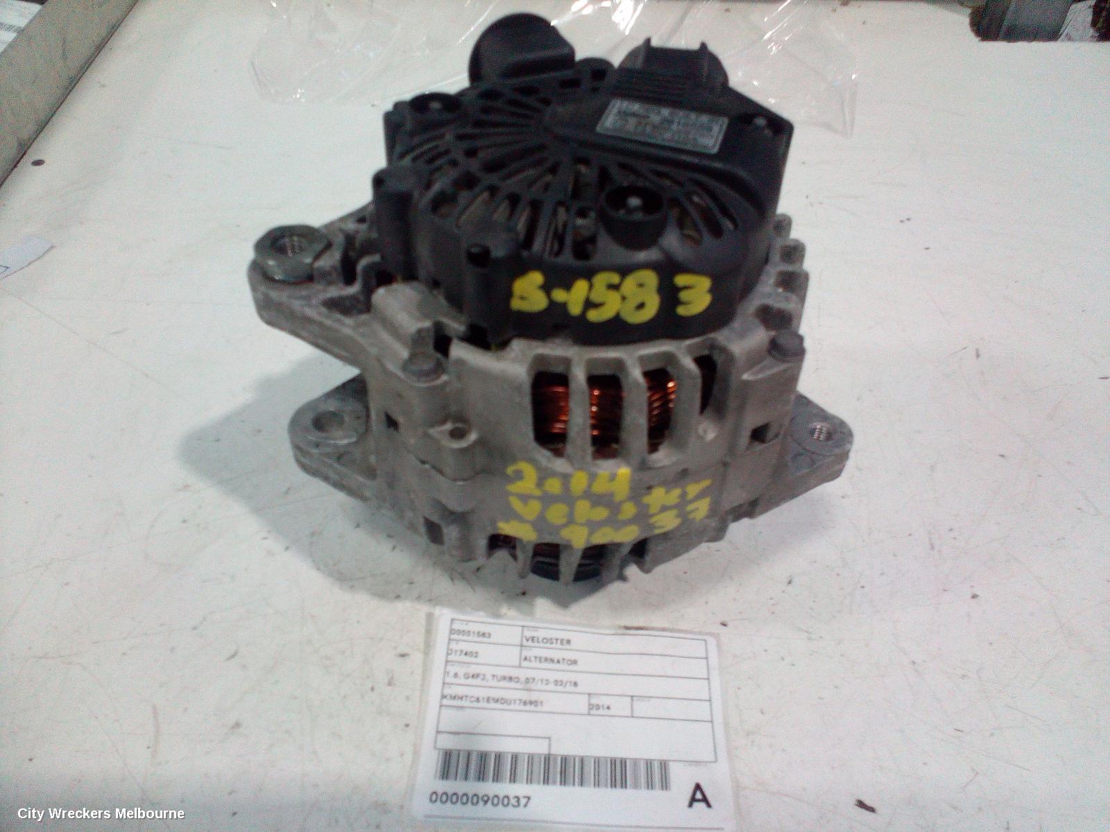 HYUNDAI VELOSTER ALTERNATOR, 1.6, G4FJ, TURBO, 07/2012 - 02/2018