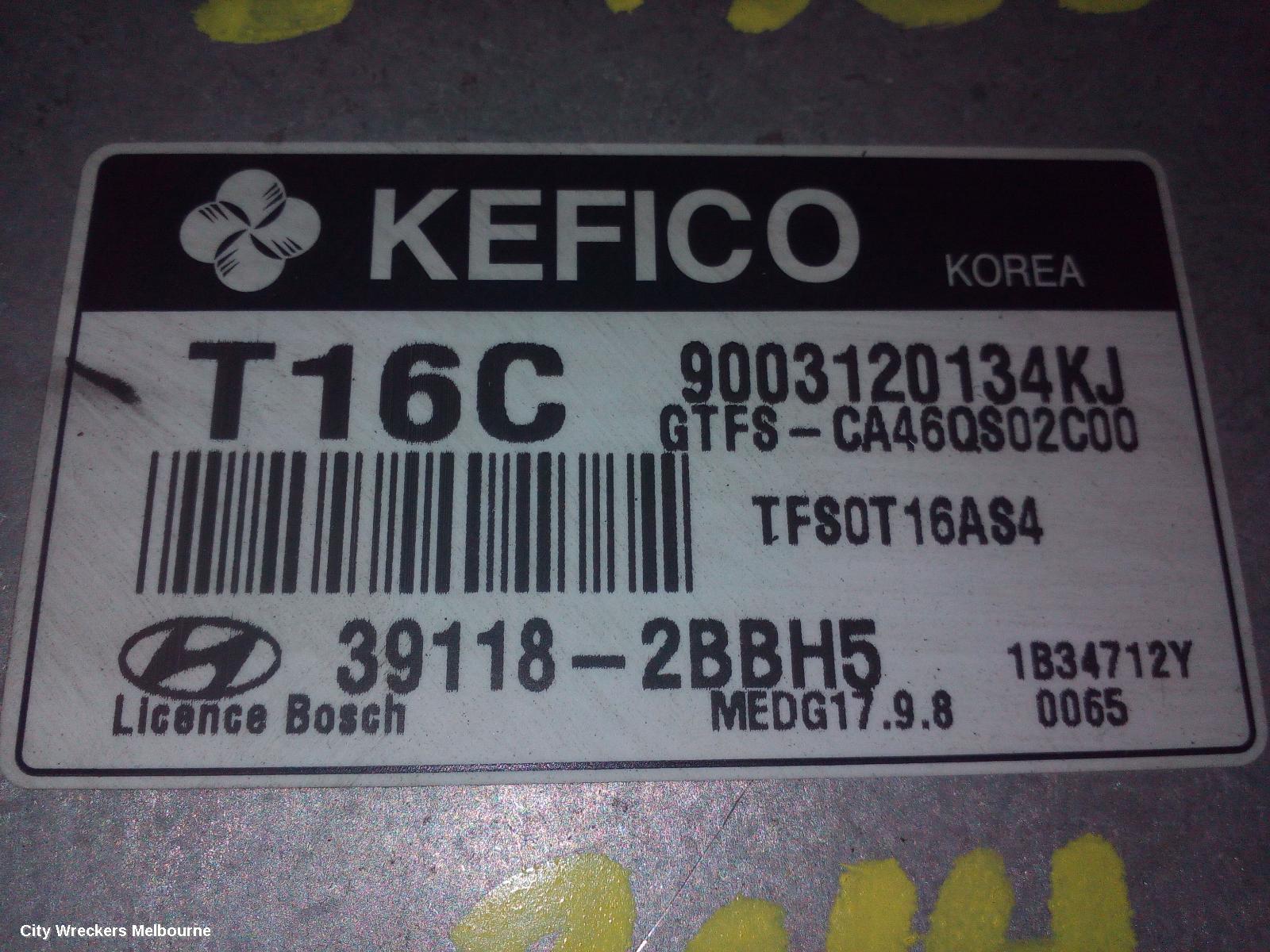 HYUNDAI VELOSTER ECU, ENGINE ECU, TURBO, AUTO T/M, P/N 391182BBH5, ECU ONLY, FS, 07/2012 - 09/2014