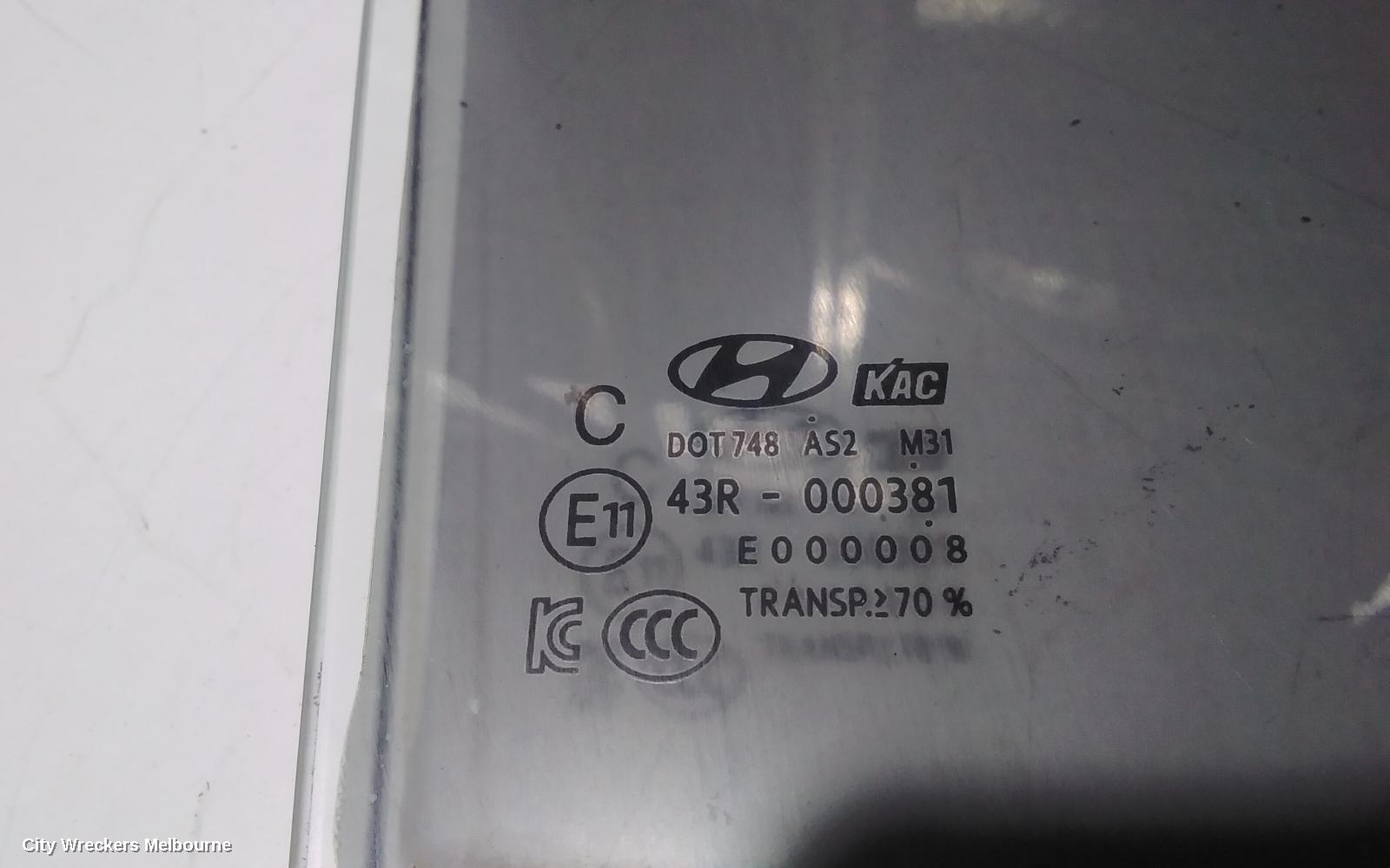 HYUNDAI ELANTRA RIGHT REAR DOOR WINDOW, AD, 12/2015 - 12/2020
