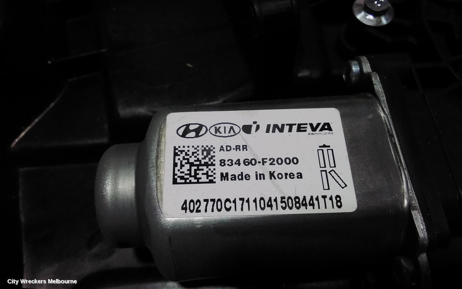 HYUNDAI ELANTRA RIGHT REAR WND REG/MOTOR, AD, 12/2015 - 12/2020