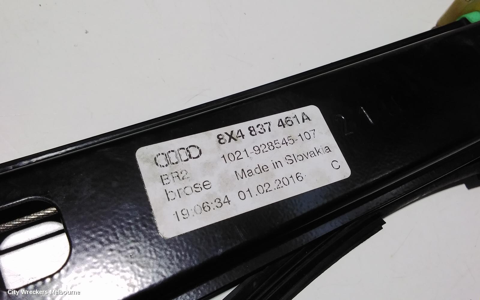 AUDI A1 LEFT FRONT WINDOW REG/MOTOR, 8X, POWER, 5DR HATCH, 03/2012 - 10/2018