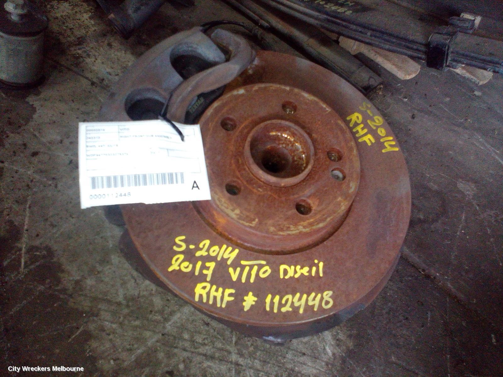 MERCEDES VITO RIGHT FRONT HUB ASSEMBLY, RWD, 447, 03/2015 ONWARDS