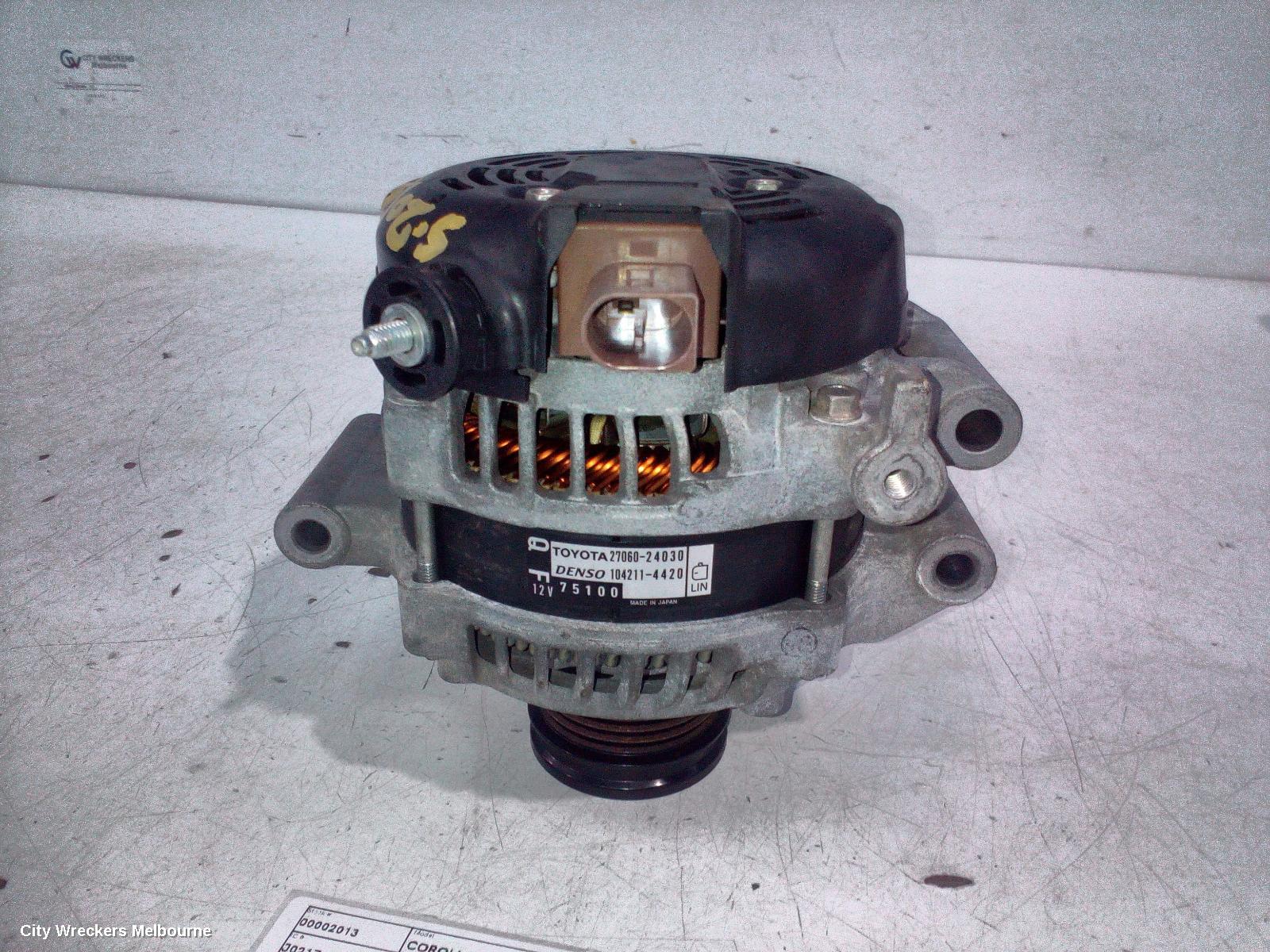 TOYOTA COROLLA ALTERNATOR, PETROL, 2.0, M20A-FKS, MZEA12R, 07/2018 ONWARDS