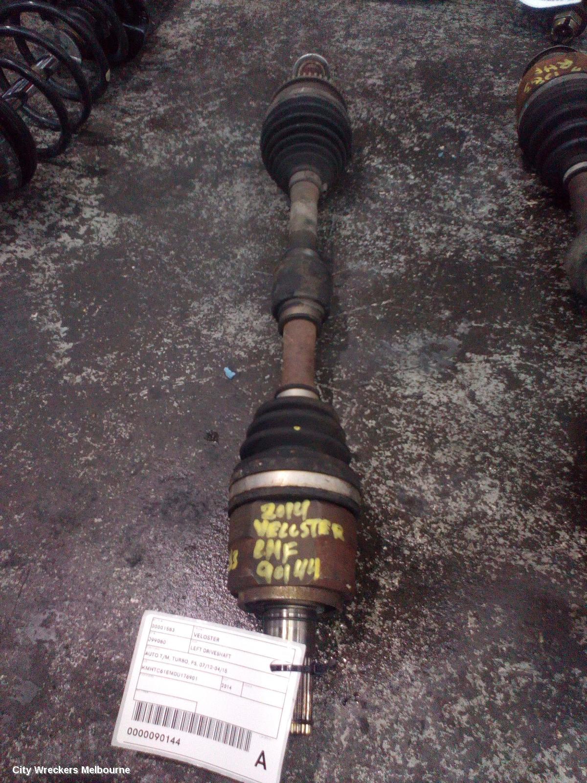 HYUNDAI VELOSTER LEFT DRIVESHAFT, AUTO T/M, TURBO, FS, 07/2012 - 04/2015