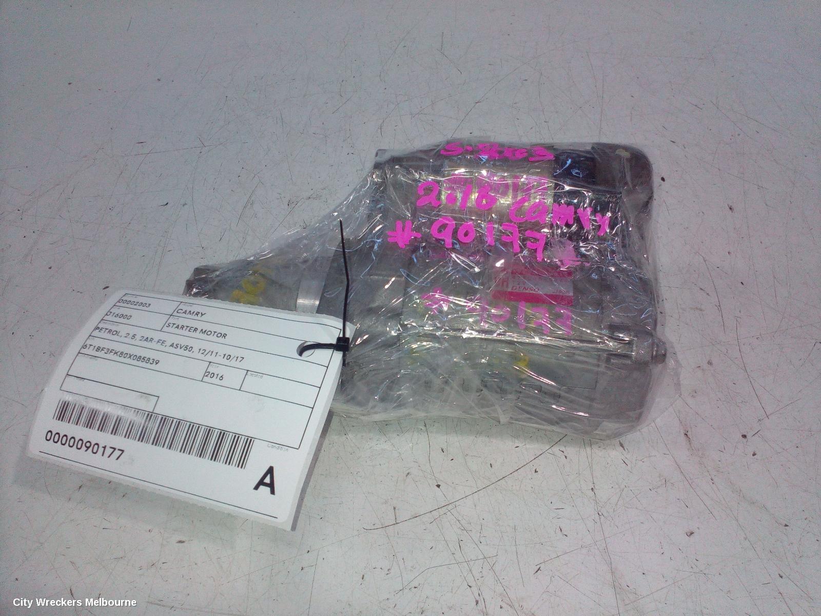 TOYOTA CAMRY STARTER, PETROL, 2.5, 2AR-FE, ASV50, 12/2011 - 10/2017