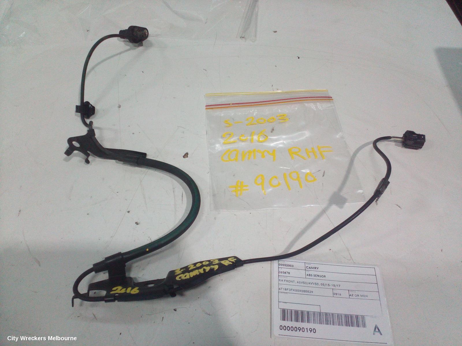 TOYOTA CAMRY ABS SENSOR, RH FRONT, ASV50/AVV50, 05/2015 - 10/2017