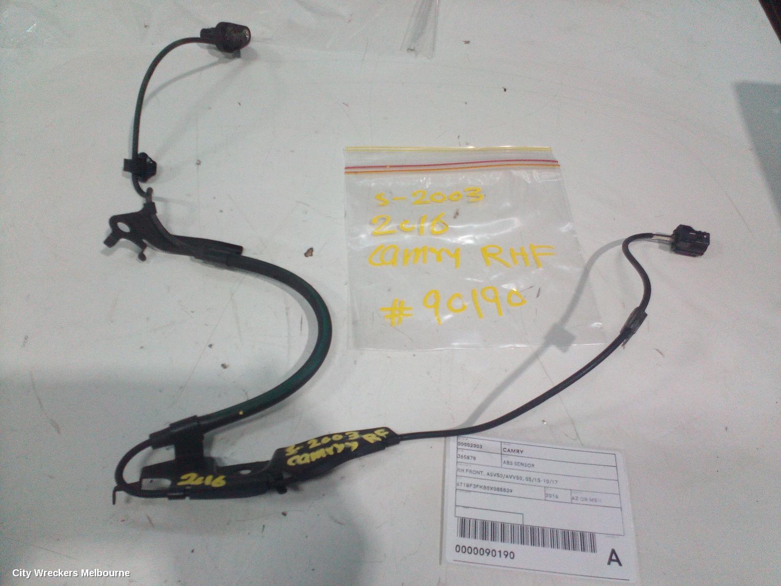 TOYOTA CAMRY ABS SENSOR, RH FRONT, ASV50/AVV50, 05/2015 - 10/2017