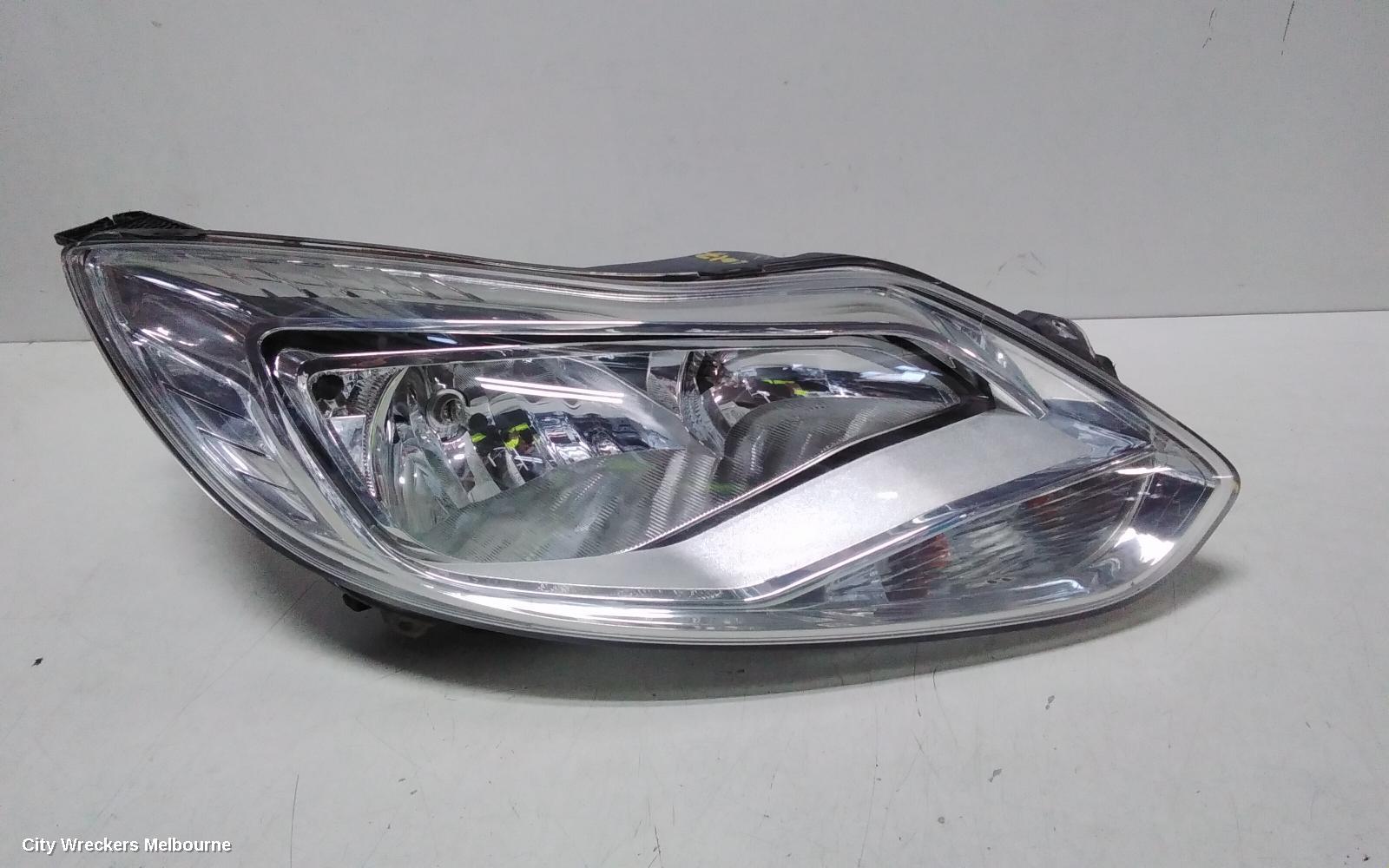 FORD FOCUS RIGHT HEADLAMP, LW, AMBIENTE/TREND, HALOGEN TYPE, CHROME INSERT, 08/2012 - 08/2015
