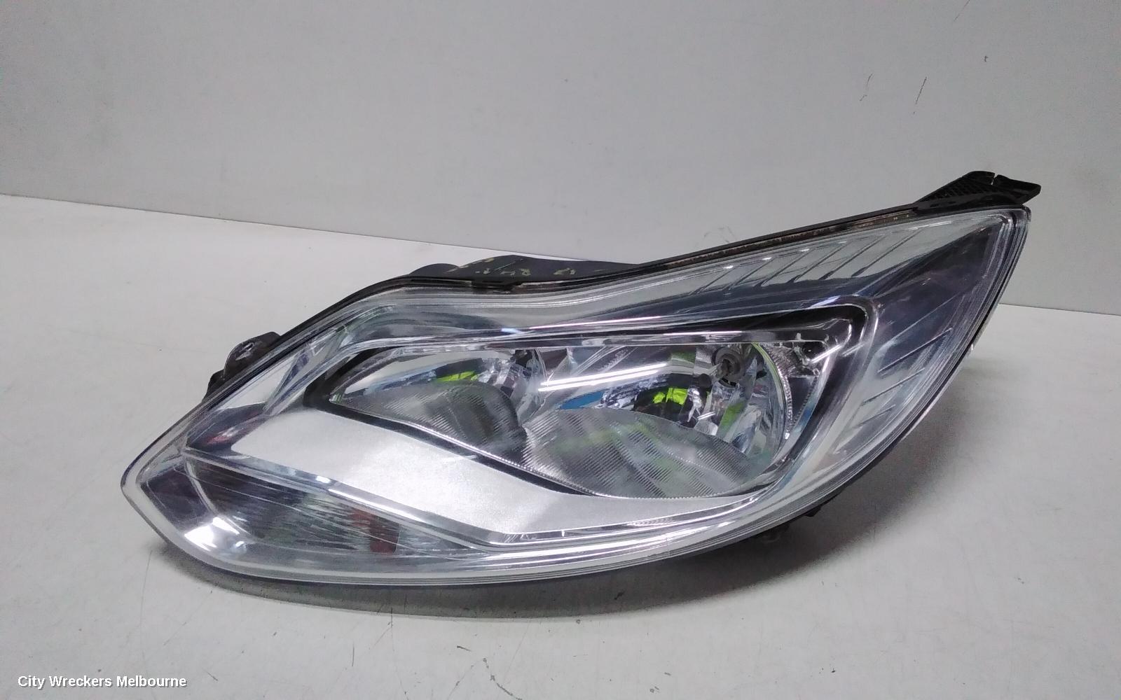 FORD FOCUS LEFT HEADLAMP, LW, AMBIENTE/TREND, HALOGEN TYPE, CHROME INSERT, 08/2012 - 08/2015