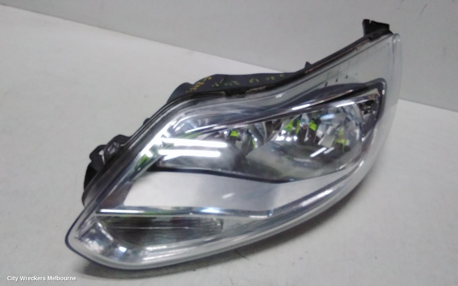 FORD FOCUS LEFT HEADLAMP, LW, AMBIENTE/TREND, HALOGEN TYPE, CHROME INSERT, 08/2012 - 08/2015