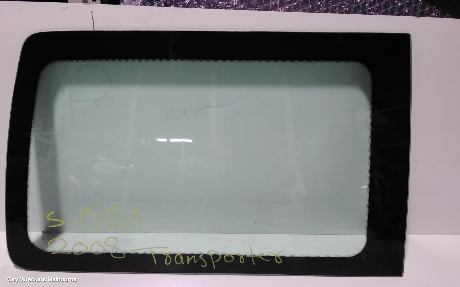 VOLKSWAGEN TRANSPORTER RIGHT REAR DOOR WINDOW, T5, FIXED GLASS TYPE, 08/2004 - 06/2015