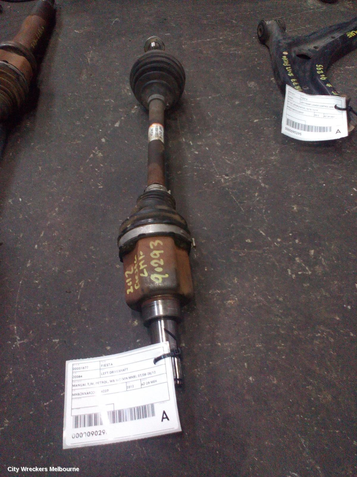 FORD FIESTA LEFT DRIVESHAFT, MANUAL T/M, PETROL, WS-WT (VIN MNB), 07/2008 - 08/2013