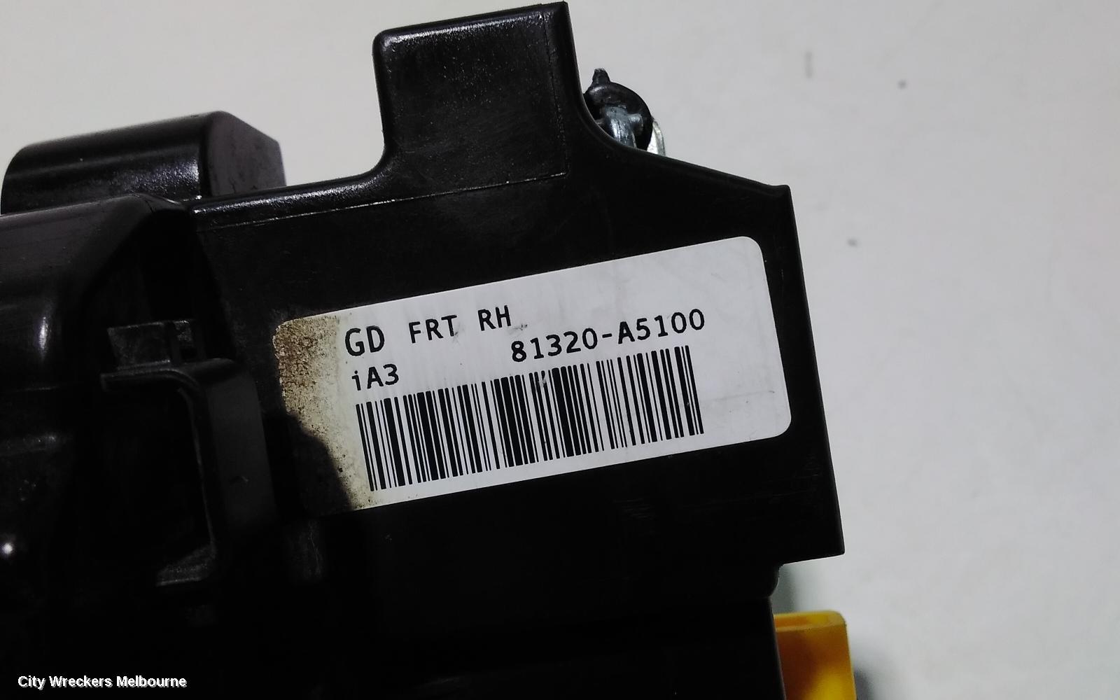 HYUNDAI I30 DOOR/BOOT/GATE LOCK, RIGHT FRONT DOOR LOCK, GD, 5DR HATCH, STANDARD HANDLE TYPE, 03/2012 - 02/2017
